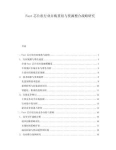 Fast芯片組行業(yè)并購重組與資源整合戰(zhàn)略研究