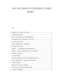 2025-2030生物醫(yī)藥CXO行業(yè)發(fā)展趨勢(shì)與產(chǎn)能建設(shè)規(guī)劃報(bào)告
