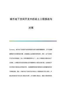 城市地下空間開發(fā)中的巖土工程挑戰(zhàn)與對策