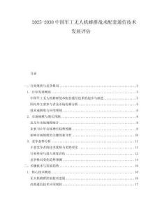 2025-2030中國(guó)軍工無(wú)人機(jī)蜂群戰(zhàn)術(shù)配套通信技術(shù)發(fā)展評(píng)估