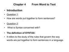 chapter 4From Word to Text課件