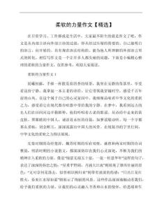 柔軟的力量作文