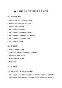 xx村2025年二月份支部支委會會議記錄