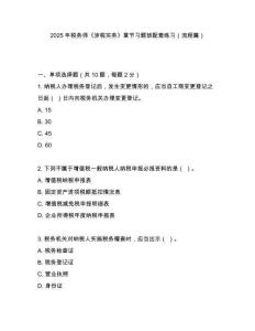 2025年稅務(wù)師《涉稅實(shí)務(wù)》章節(jié)習(xí)題班配套練習(xí)（流程篇）