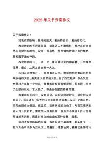 2025年關(guān)于云南作文