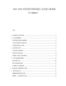 2025-2030中國浮船升降機制造工藝改進與能效提升專題報告
