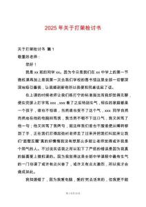 2025年关于打架检讨书