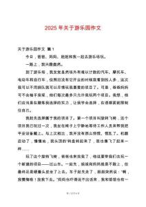 2025年關(guān)于游樂園作文