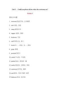 Unit 3：Could you please tell me where the restrooms are重點(diǎn)單詞、常用短語(yǔ)、重點(diǎn)句型知識(shí)清單