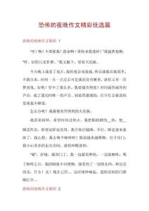 恐怖的夜晚作文精彩優(yōu)選篇