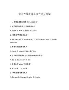 德語六級考試備考方案及答案