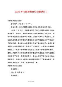 2025年內(nèi)部控制會議紀(jì)要(熱門)