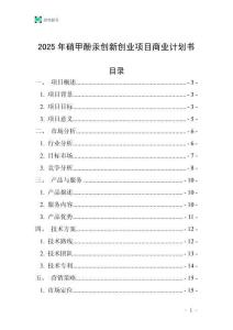 2025年硝甲酚汞創(chuàng)新創(chuàng)業(yè)項目商業(yè)計劃書
