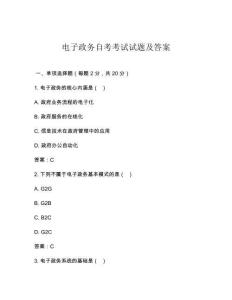 電子政務(wù)自考考試試題及答案