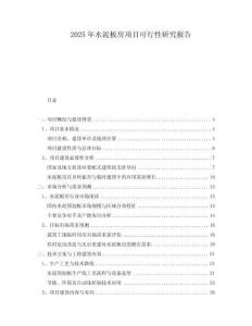 2025年水泥板房項目可行性研究報告