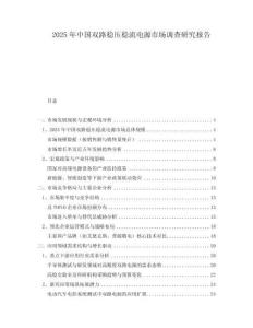 2025年中國雙路穩壓穩流電源市場調查研究報告