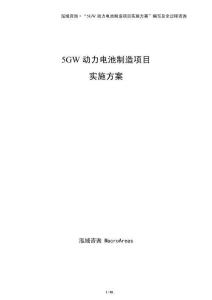5GW動力電池制造項目實施方案（模板）