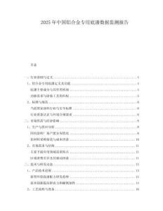 2025年中國鋁合金專用底漆數據監測報告