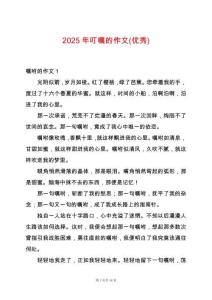 2025年叮囑的作文(優秀)