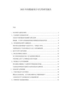 2025年間隙液項(xiàng)目可行性研究報(bào)告