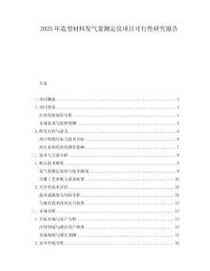 2025年造型材料發氣量測定儀項目可行性研究報告
