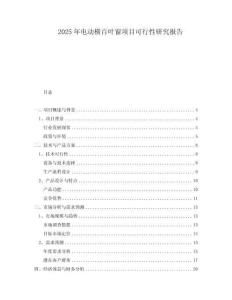 2025年電動橫百葉窗項目可行性研究報告