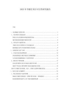 2025年書報(bào)燈項(xiàng)目可行性研究報(bào)告