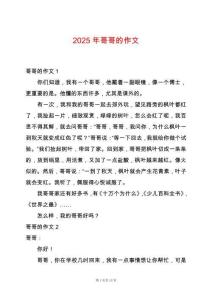 2025年哥哥的作文