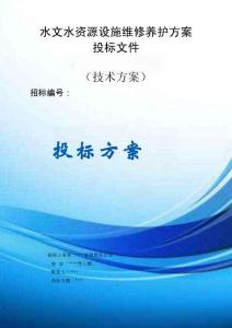 水文水资源设施维修养护方案投标文件（技术方案）