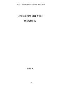 xx園區(qū)蒸汽管網(wǎng)建設(shè)項目商業(yè)計劃書