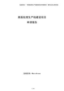 表面處理生產線建設項目申請報告（參考）