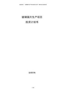 玻璃鏡片生產項目投資計劃書
