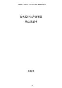 彩色膠印生產線項目商業計劃書