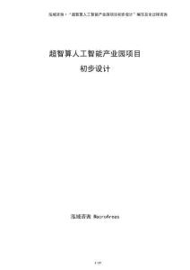 超智算人工智能產業園項目初步設計（參考模板）