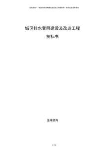 城區(qū)排水管網(wǎng)建設(shè)及改造工程投標(biāo)書