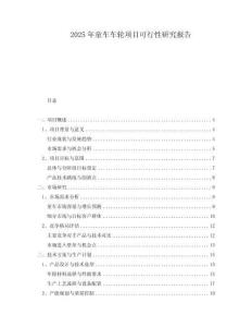 2025年童車車輪項(xiàng)目可行性研究報告
