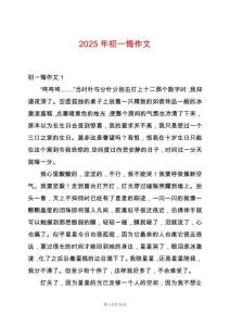 2025年初一悔作文