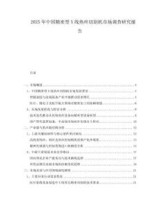2025年中國精密型X線熱絲切割機(jī)市場調(diào)查研究報(bào)告