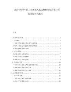 2025-2030中國(guó)工業(yè)級(jí)無(wú)人機(jī)巡檢作業(yè)標(biāo)準(zhǔn)化與保險(xiǎn)制度研究報(bào)告