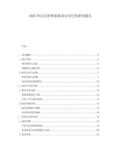 2025年后臺管理系統(tǒng)項目可行性研究報告