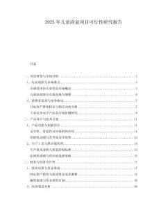 2025年儿童浴盆项目可行性研究报告