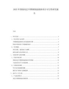 2025年預制雙層不銹鋼保溫煙囪項目可行性研究報告