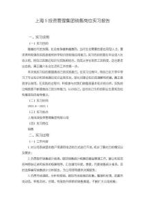上海S投資管理集團(tuán)銷售崗位實(shí)習(xí)報(bào)告5000字