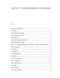 2025年中／英文維護管理系統(tǒng)項目可行性研究報告