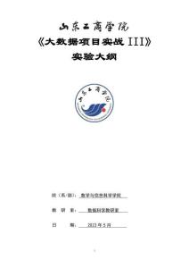 20-大數(shù)據(jù)項目實戰(zhàn)III-0613004690-實訓(xùn)大綱