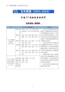 五年（2021-2025）高考生物真题分类汇编专题17 植物激素的调节（全国通用）（解析版）