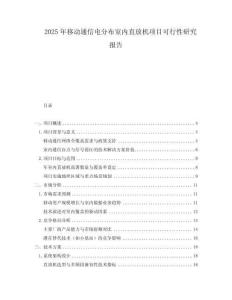 2025年移動(dòng)通信電分布室內(nèi)直放機(jī)項(xiàng)目可行性研究報(bào)告