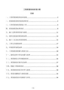 工程質(zhì)量驗(yàn)收標(biāo)準(zhǔn)方案
