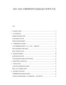 2025-2030生物降解材料在快遞包裝中的替代節(jié)奏