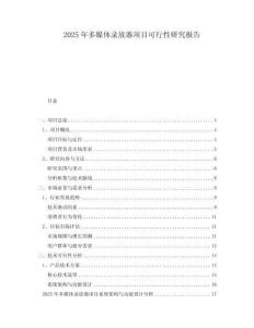 2025年多媒體錄放器項(xiàng)目可行性研究報(bào)告